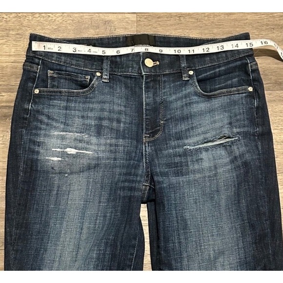 White House Black Market Mid Rise Girlfriend Jeans Dark Wash Size 6 - Picture 5 of 10